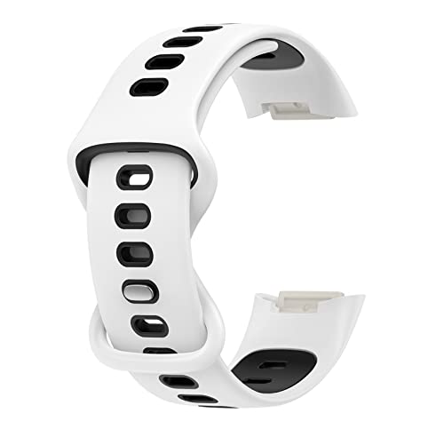 for Fitbit Charge 6/5 �o���h �x���g �����o���h �ւ��o���h �V���R�� �ʋC���ɗD�� �����x���g �X�|�[�c �A�N�Z�T���[ (�z���C�g+�u���b�N)