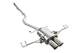 Replacement For 2017-Present Honda Civic FK7 Hatchback Sport STAINLESS STEEL Polished Silver Muffler Axle Back 4' Double Wall Dual Tips Cat-Back Exhaust