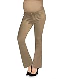 Hybrid & Company Super Comfy Stretch Women's Maternity Bootcut Jeans with Real Pockets PM2835CDS Taupe Small