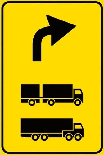 CARTELLO IN LAMIERA SCATOLATA RETTANGOLO 60X40 cm - preavviso direzione autocarri consigliata - SEGNALE CATARIFRAGENTE CON CAVALLETTO (CARTELLO)