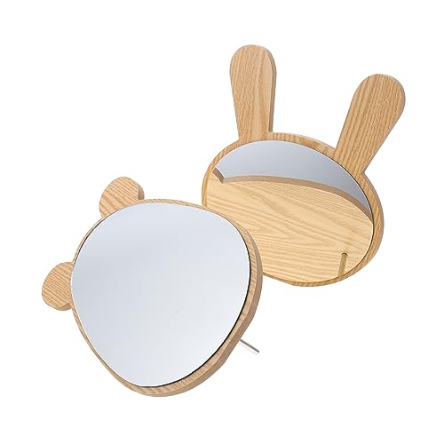 2 espejos de maquillaje de escritorio con base estable