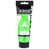 AUREUO Neon Green Acrylic Paint, 4 Fl Oz / 120ml Single Tube, Rich Pigment Art Craft Paints for Canvas, Rocks, Wood, Ceramic, Fabric - Art Supplies for Beginners, Professionals, Artists
