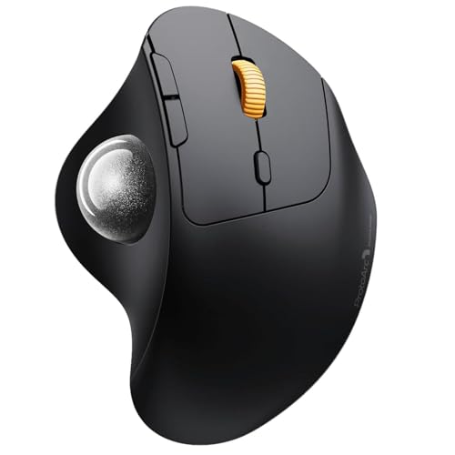 Image of ProtoArc Wireless Trackball Mouse, EM04 Ergonomic Bluetooth Rollerball Mouse Rechargeable Computer Laptop Mouse, 3 Device Connection, Compatible with PC, iPad, Mac, Windows-Ash Grey Ball