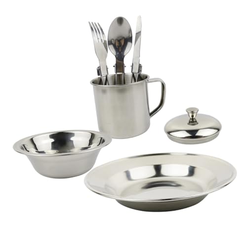 PENIKOKO 不??製キャンプ調理器具 屋外用ポータブル野外食器 キャンピング用品 ピクニック鍋 耐久性 滑らかエッジ設計 収納簡単 人用