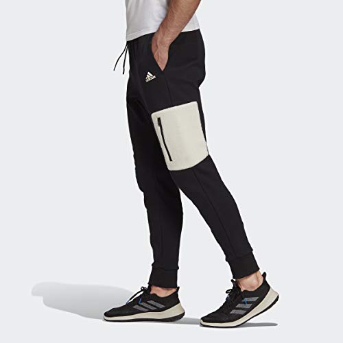 adidas pantalon d'hiver de jogging chaud pour homme noir taille M - 2