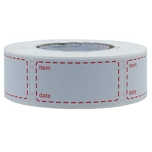 Hybsk 1 x 2 Inch Food Storage Labels Freezer Refrigerator Freezer Labels Adhesive Label 500 Per Roll Red