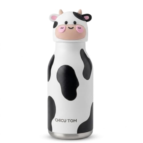 Image of 3D Chicu Tom Animal Insulated Stainless Steel Water Bottle 480ml | Vacuum Flask with Leak Proof Lid | Double Wall Thermal Bottle | Cute Safari Theme Water Bottle for Kids, School, Office & Travel