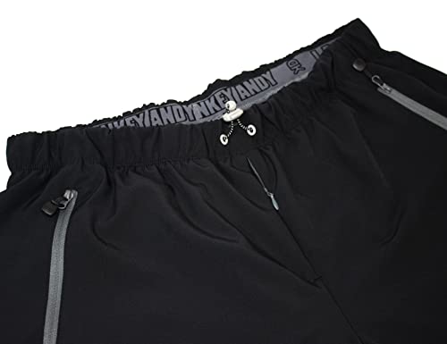 Little Donkey Andy Men's Quick Dry 3/4 Pants Lightweight Capri Shorts Hiking Fishing Travel Casual Black L #TOP3