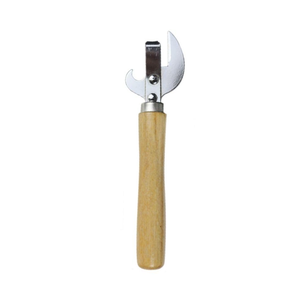 Apriscatole 2 in 1 con manico in legno, apriscatole vintage, apriscatole manuale con manico in legno, apribottiglie multifunzione per rimuovere il coperchio