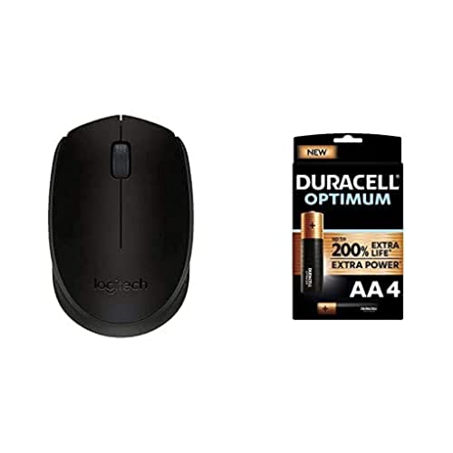 Logitech B170 Souris sans Fil, 2,4 GHz avec Nano-Récepteur, Suivi Optique, Batterie Longue Durée 12 Mois, Ambidextre + Duracell - Nouveau Piles alcalines AA...