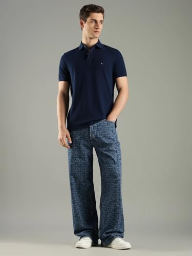 Image of Tommy Hilfiger Solid Regular fit Cotton Polo t-Shirt