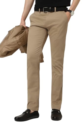 Image of Peter England Men's Skinny Fit Mid Rise Premium Casual Trouser Chinos