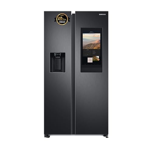 Samsung 591L Side by Side Refrigerator, RS6HA8891B1/AE, Black, Family Hub™, View Inside, Smart Recipes, 20 Year Manufacturer Warranty on Digital Inverter Compressor