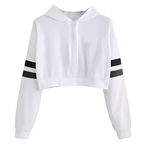 Black Stripe Full Sleeve Crop Hoodie 