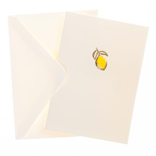 Image of Graphique La Petite Presse Lemon Boxed Notes | Blank Note Cards with Envelopes | 10 Count All Occasion Greeting Card Set | 3.25 x 4.75 Inches | High Quality Thick Paper Stationery with Unique Design