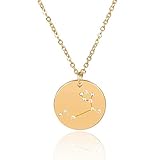 コンステレーションネックレス合金レディースペンダントネックレス誕生日バレンタインギフト,Gold-Leo
