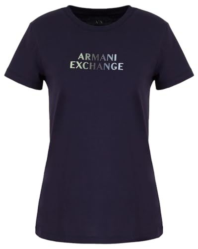 T-shirt Armani Exchange jersey coton luxe femme au logo métallisé raffiné