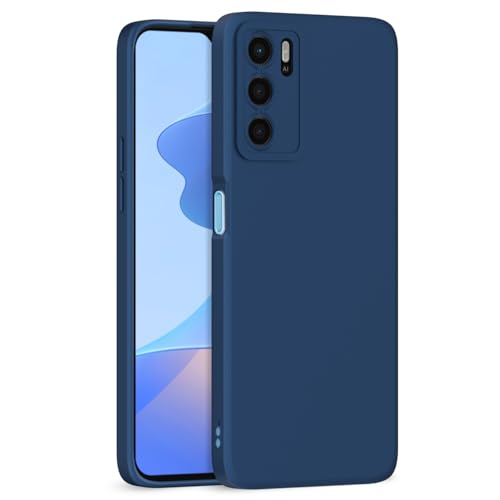 Image of Outlouders Back Cover for Oppo A16 | Camera Protection | Durable Soft Matte Silicone Bumper Case (Blue)