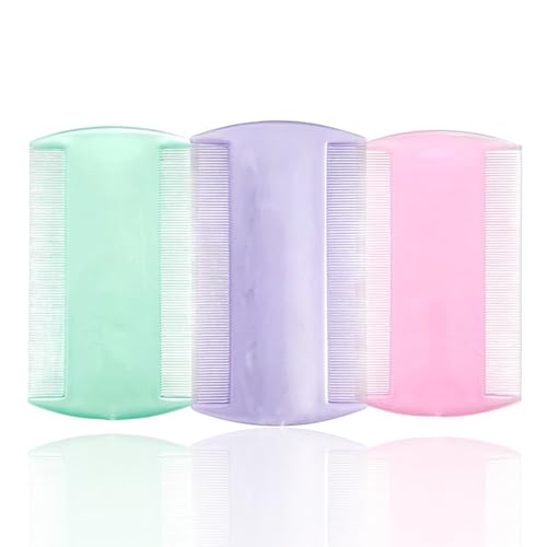 Image of RIANZ Double-Sided Lice Comb for Kids & Adults - Fine Tooth Plastic Hair Comb for Lice, Dandruff & Nit Removal - Reusable, Gentle Scalp Care - Multicolor (Multicolor - Pack of 4)