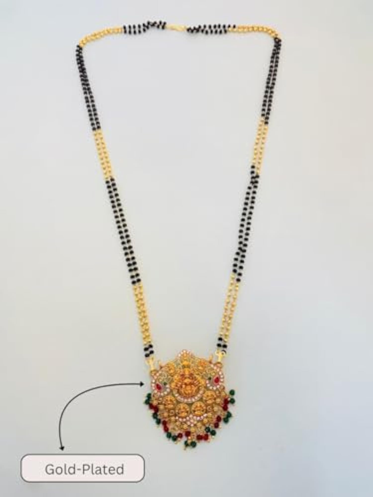 Mangalsutra Pendant Set with Black Beaded Chain
