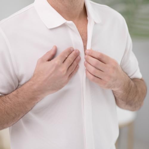 Mens Adaptive Solid Interlock Knit Short Sleeve Polo with Magnetic Closures4