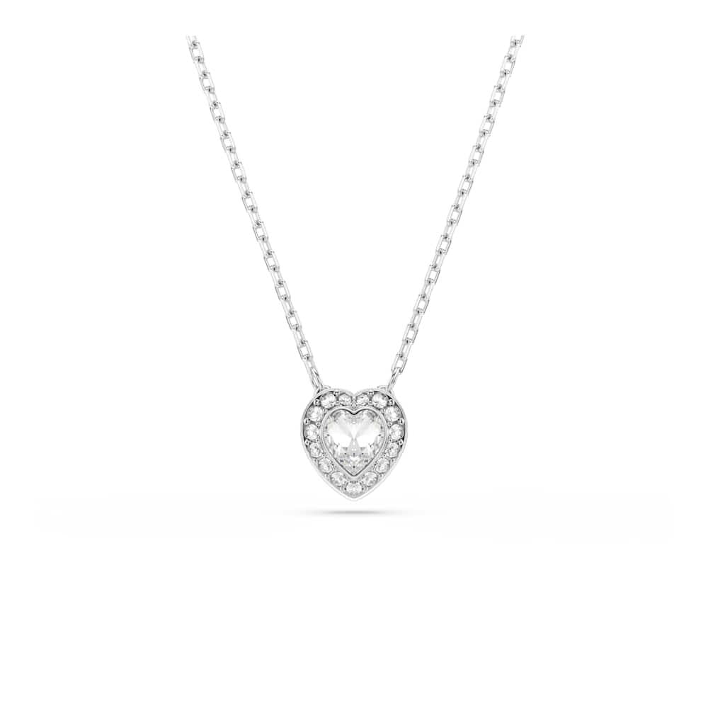 Swarovski , Necklaces, Unisex, Gray, One Size, Unisex Ariana Grande X Necklace With Pendant Mixed Cuts Heart White Rhodium Plated 5720852