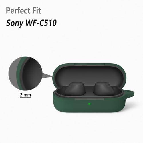 Image of Hamper Protective Case Cover for Sony WF-C510 Truly Wireless in-Ear Bluetooth Earbuds (Green)