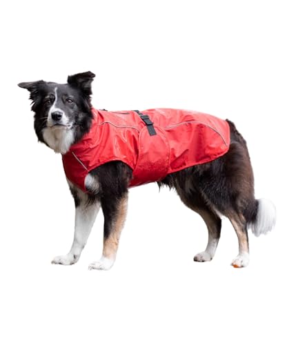 TRIXIE Regenmantel Vimy für Hunde rot XS - Bauchumfang: 20-39 cm – Hunde-Regenjacke mit reflektierenden Elementen für mehr Sichtbarkeit im Dunkeln – bequem & verstellbar - 680220