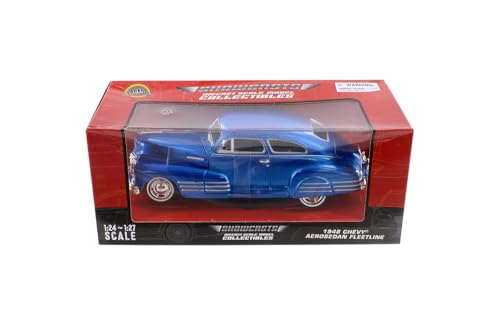 Modelo a escala 1:24 Chevy Aerosedan Fleetline 1948 azul miniatura 1
