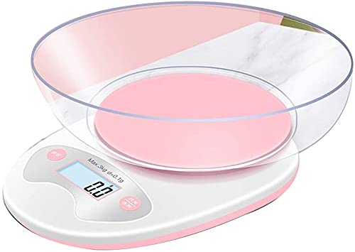 Küchenwaage Digital Digitale Küchenwaage, Heimgebrauch, 0,1 g, genaues Wiegen, Lebensmittelkontrolle, Kalorien, Batterie, elektronische Backwaage (Color : B, Size : 5kg/1g)