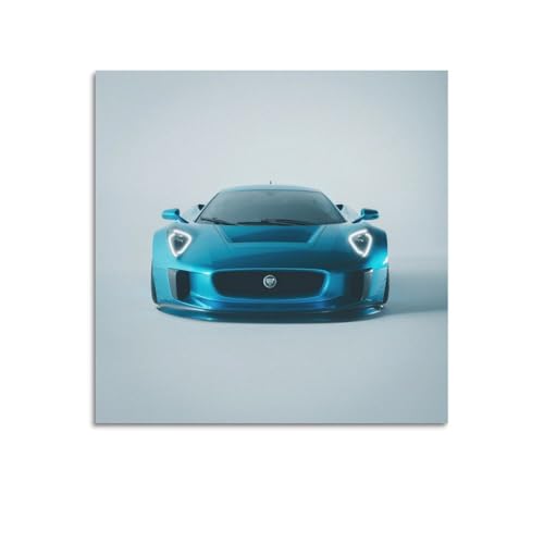 Poster voiture britannique bleu C-X75 sur toile 70x70 cm, cadeau idéal homme