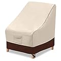 Vailge High Back Patio Chair Cover,Waterproof Outdoor Chair Covers,600D Heavy Duty Dining Cahir High-Back Chair Lawn Patio Furniture Cover - 35 L x 28W x 35" H , Beige & Brown