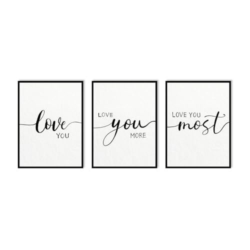 Love You More Wall Decor: 3 Piece Love Quotes Wall
