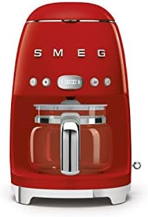 Smeg 50's Retro Style Aesthetic Drip Coffee Machine with 10 Cup Glass Carafe, Auto Start Feature, Keep Warm Plate, and Two Coffee Strength Settings (Red) - Thumbnail 2