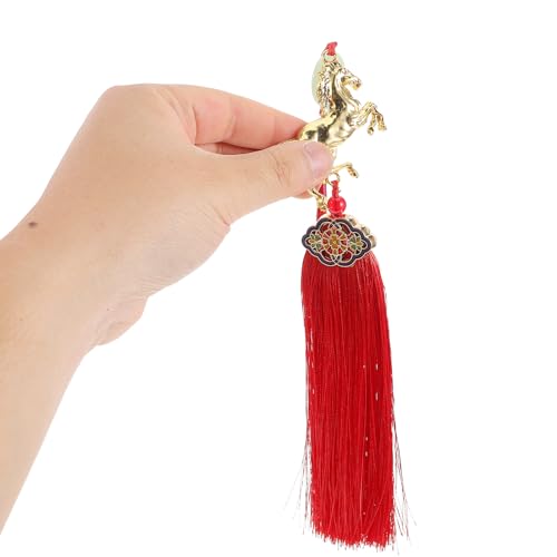 Pendentif Nœud de Cheval du Zodiaque Décoration Bureau et Pompon Élégant - 5