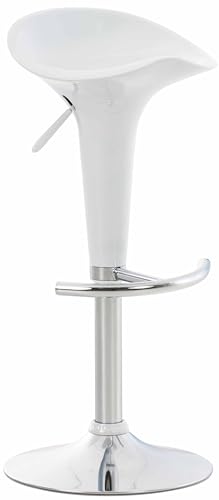 CLP Tabouret De Bar Design Saddle I Chaise Haute De Bistrot avec Assise en Plastique I Hauteur Réglable Pivotant I Piètement Repose-Pieds Métal,...