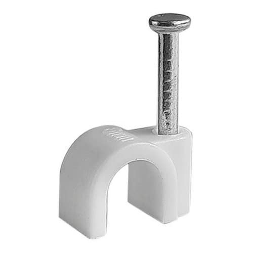 Fixador organizador de Cabos fios Parede 100 Pcs 8mm Branco c/Prego