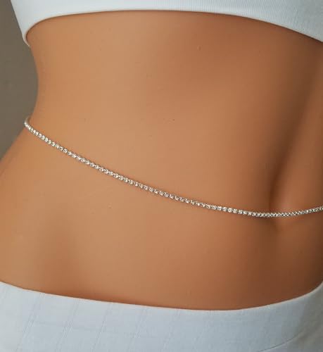 Image of VAMA FASHIONS 4 Pcs 18K Gold Plated Anti Tarnish Waterproof Waist Belly Chain Adjustable Hip Body Chains Kamarbandh Vaddanam Kamar Chain Combo for Women Girls