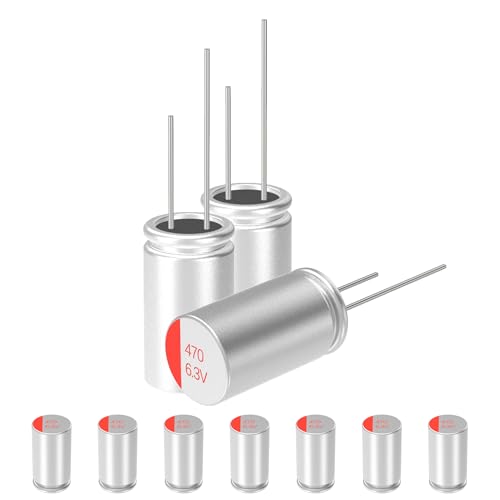 xinud 10-Pack 6.3V 470uF Solid State Capacitors 5x9mm