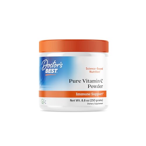 Doctor's Best Vitamin C Powder with Q-C, Healthy Immune System, Brain, Eyes, Heart and Circulation, Joints, Sourced from Scotland, 250G, 8.8 Ounce