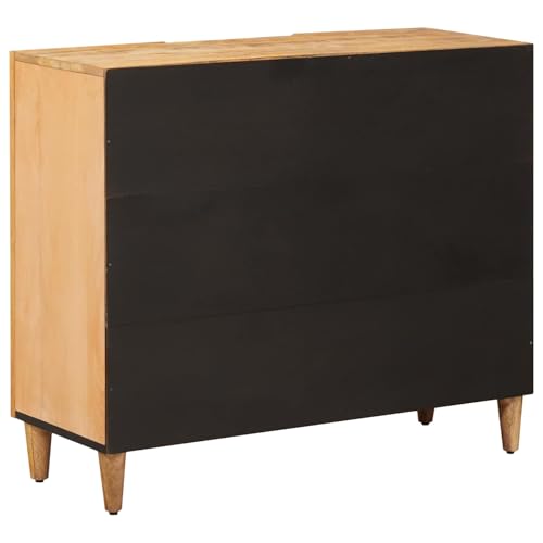 Mueble de madera maciza de mango con elegantes botones de latón y 2 puertas 6