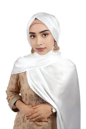 Image of Premium Muna Satin Hijab | Pack of 3 | 200 cm x 70 cm | Elegant Choice for All Occasions - Parties, Weddings & Festivals |