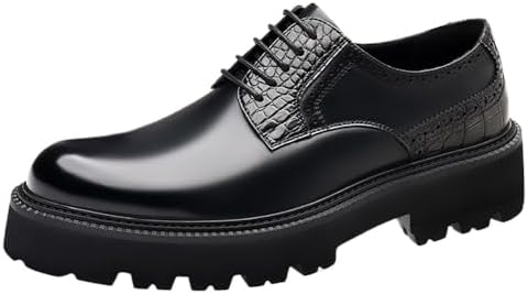 Men&#39;s Fashion Thick Sole Soft Comfort Wedding Dress Shoes British Style Business Formal Casual Leather Oxfords