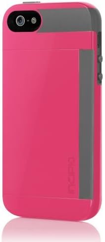Incipio Stowaway Wallet Credit Card Hard Protective Case for iPhone 5 5S SE Cover-Pink/Gray