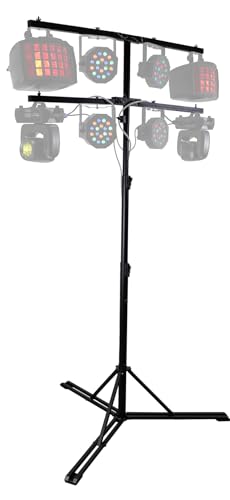 Rockville RLS6 Lighting Tree Bar Stand, 11.5 Ft, Flat-Base Legs, Air Assist, 140 lb Capacity, All-Metal, Includes Carry Bag, Ideal for DJs, Events & Stage Use