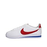 LOCU{visjames} Nike Classic Cortez Leather, Baskets Homme, Blanc (Blanc/Royaléclatant/Rougeintense), 40.5 EU