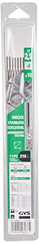 GYS - ELECTRODES Inox 316L ø2, 5 - Blister de 10 - CONSOMMABLE Soudure Arc/MMA - Toutes positions - A L'electrode - Amorcage Des 40V