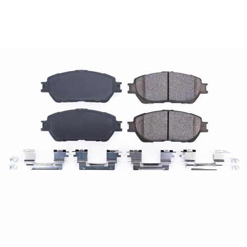 Image of PowerStop Front Brake Pads for Toyota Avalon 2005-07 |Camry 2005-06 |Sienna 2004-10 |Solara 2004-08 - Z17 Ceramic Brake Pads with Installation Hardware, 17-906A