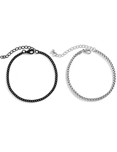 Kim Carrey Mens Bracelet, Stainless Steel Bracelets For Men, Durable Waterproof Cuffs Bracelet For Men (2 Pieces Black And White) #TOP2