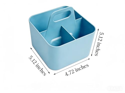 Image of Stackable Portable Handheld Organiser,Multi-Purpose Desktop Divider Organiser Basket For Crafts Or School Supplies Desk,Office,Stationery Pencil Holder,Dorm Room (Small Size-Blue)